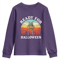 Funny Halloween Frog Youth Sweatshirt Retro Spooky Season Funny Frogs Costume - Wonder Print Shop