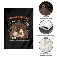 Gilmore Ghouls Halloween Garden Flag Retro Book Lover Cute Ghost Fall Pumpkin - Wonder Print Shop