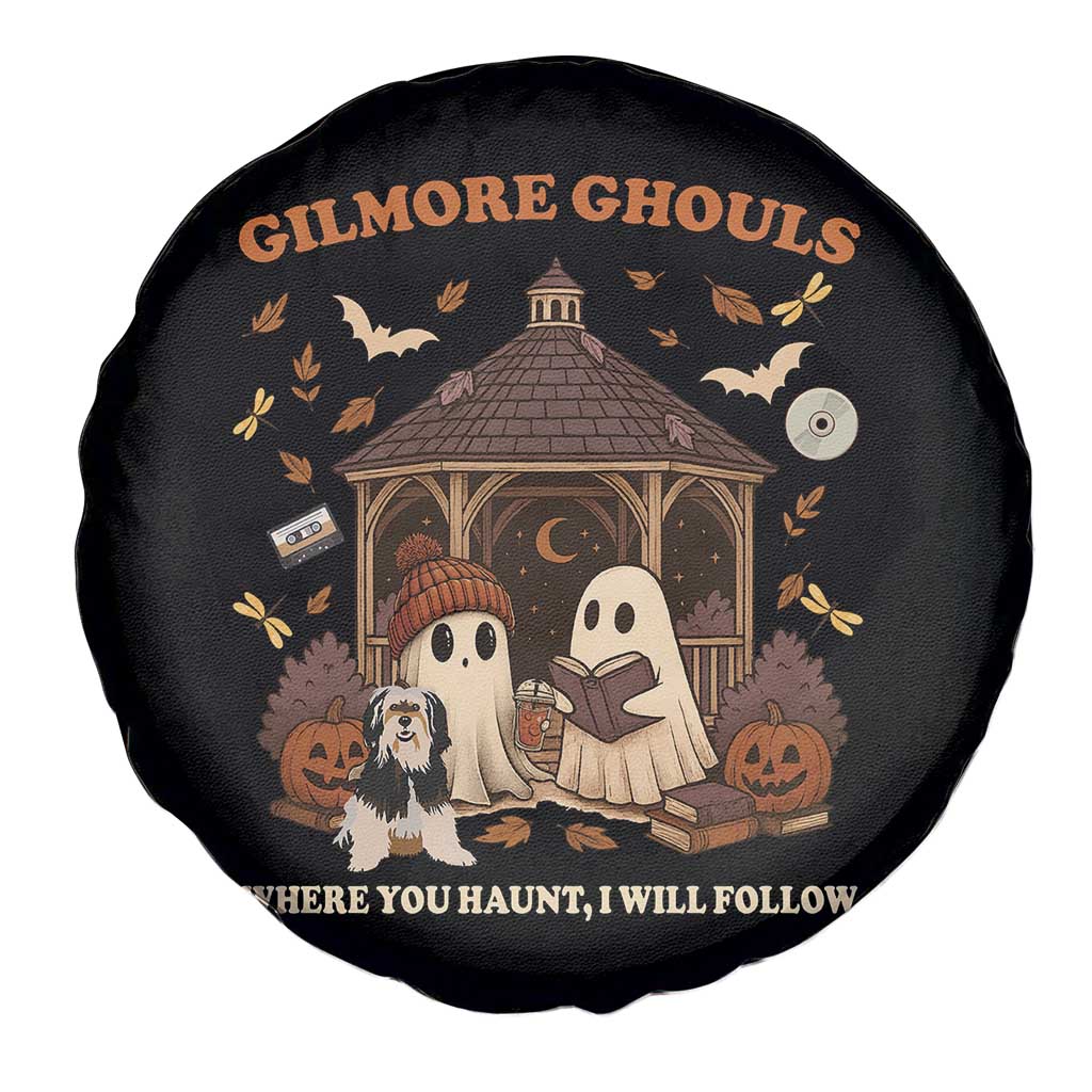 Gilmore Ghouls Halloween Spare Tire Cover Retro Book Lover Cute Ghost Fall Pumpkin - Wonder Print Shop