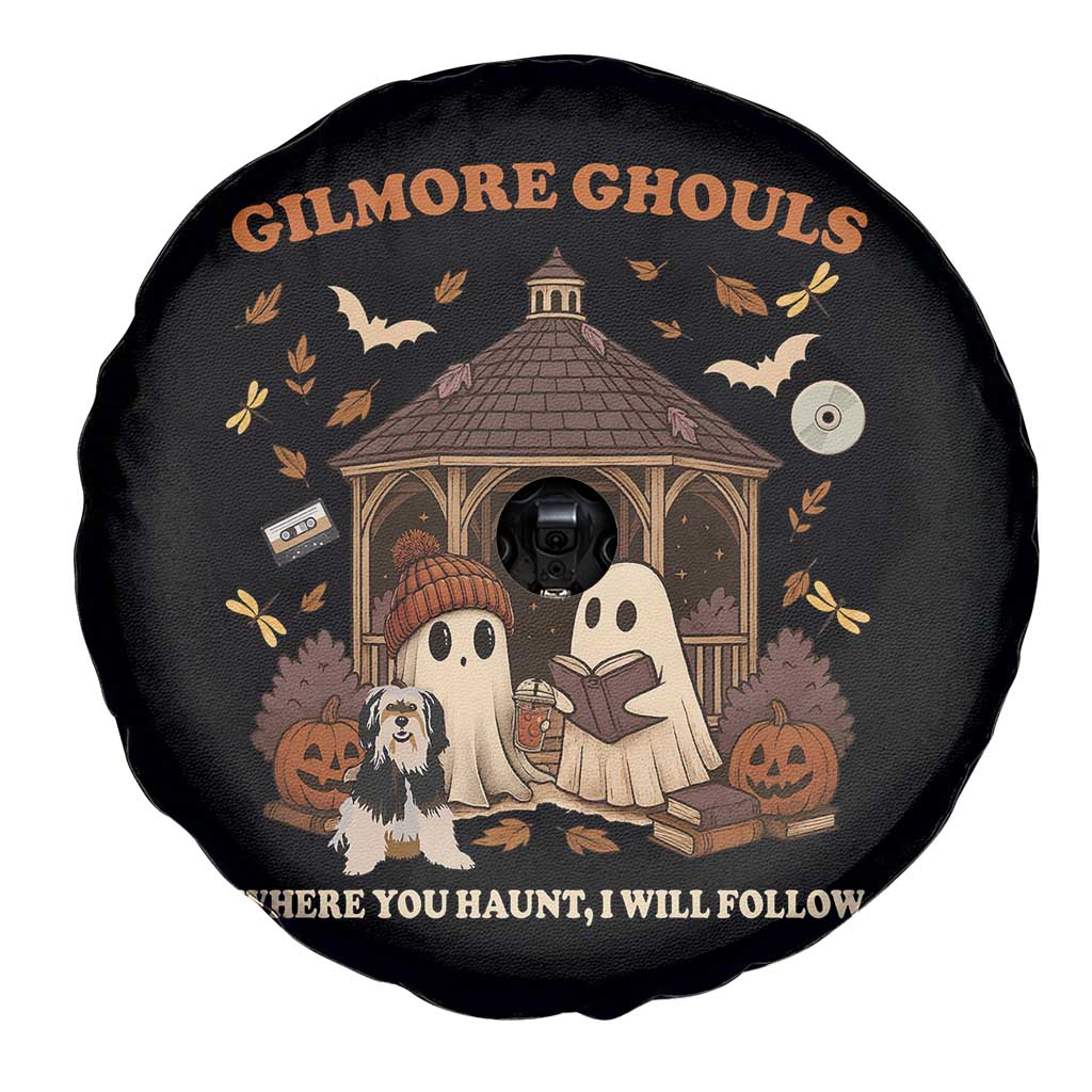 Gilmore Ghouls Halloween Spare Tire Cover Retro Book Lover Cute Ghost Fall Pumpkin - Wonder Print Shop
