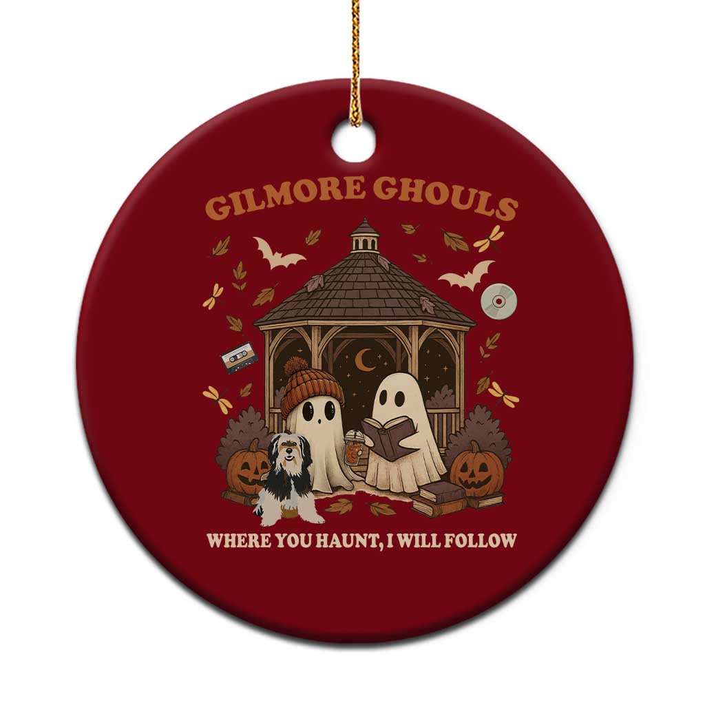 Gilmore Ghouls Halloween Ceramic Ornament Retro Book Lover Cute Ghost Fall Pumpkin - Wonder Print Shop