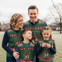 Gilmore Ghouls Halloween V-Neck Knit Sweater Vest Retro Book Lover Cute Ghost Fall Pumpkin - Wonder Print Shop