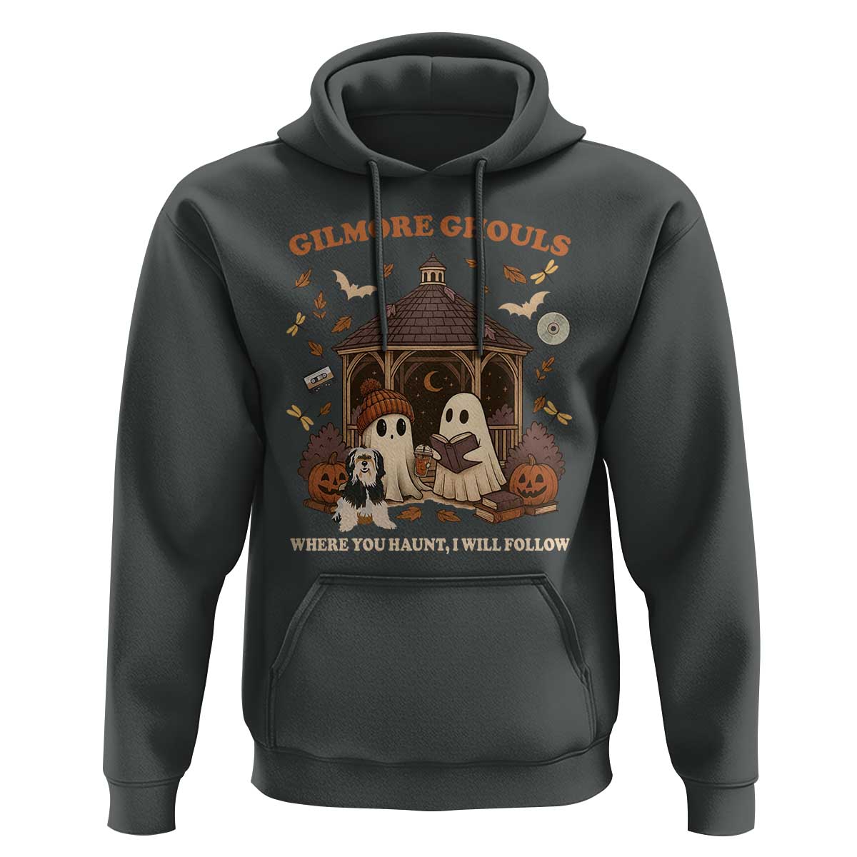 Gilmore Ghouls Halloween Hoodie Retro Book Lover Cute Ghost Fall Pumpkin - Wonder Print Shop