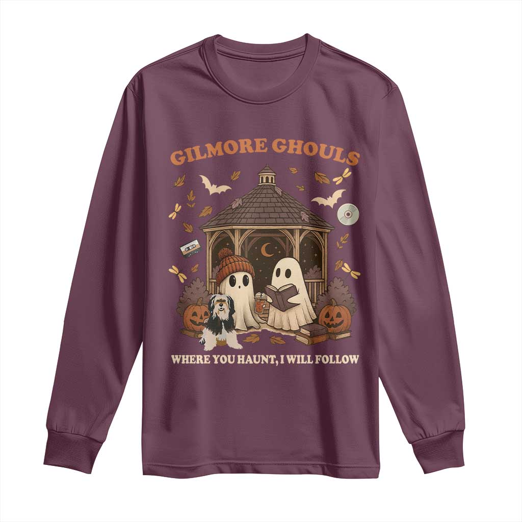 Gilmore Ghouls Halloween Long Sleeve Shirt Retro Book Lover Cute Ghost Fall Pumpkin - Wonder Print Shop