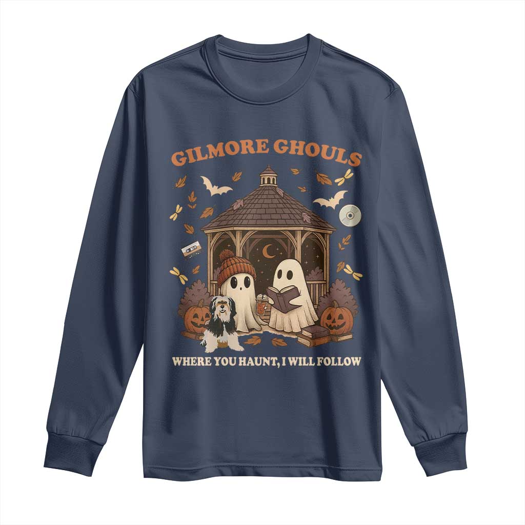 Gilmore Ghouls Halloween Long Sleeve Shirt Retro Book Lover Cute Ghost Fall Pumpkin - Wonder Print Shop