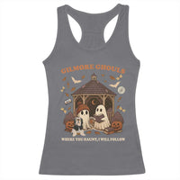 Gilmore Ghouls Halloween Racerback Tank Top Retro Book Lover Cute Ghost Fall Pumpkin - Wonder Print Shop