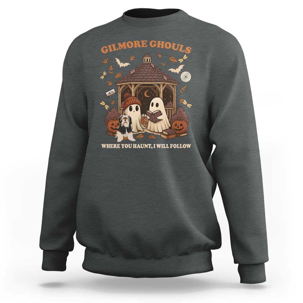 Gilmore Ghouls Halloween Sweatshirt Retro Book Lover Cute Ghost Fall Pumpkin - Wonder Print Shop