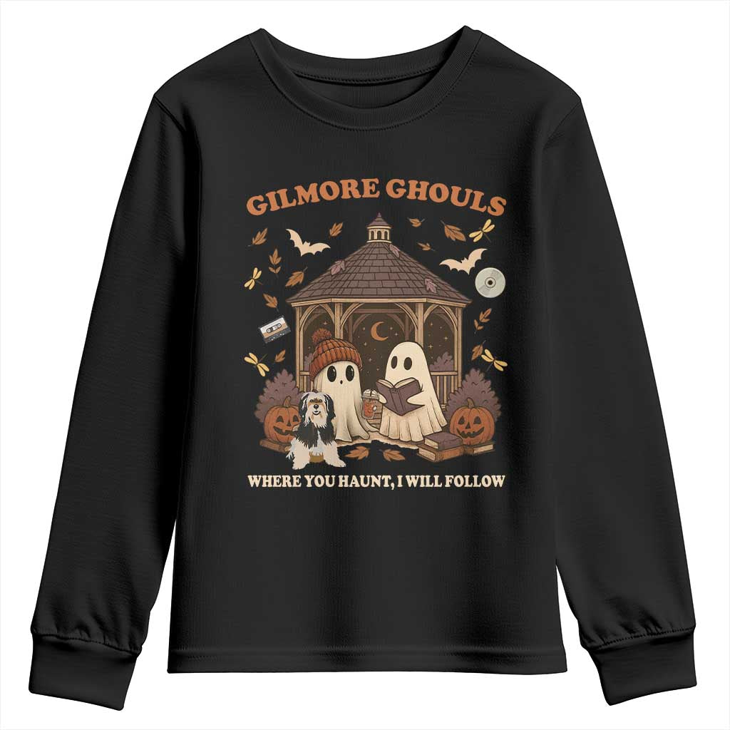 Gilmore Ghouls Halloween Youth Sweatshirt Retro Book Lover Cute Ghost Fall Pumpkin - Wonder Print Shop