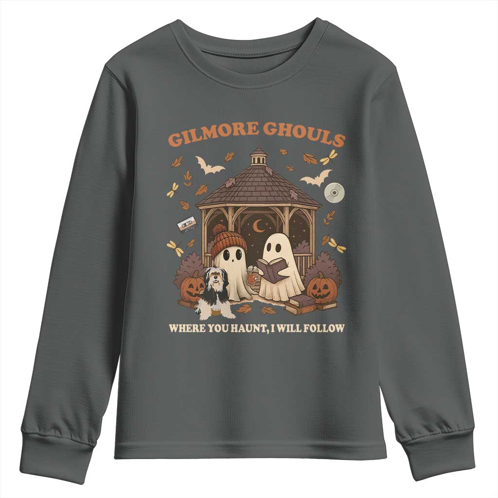 Gilmore Ghouls Halloween Youth Sweatshirt Retro Book Lover Cute Ghost Fall Pumpkin - Wonder Print Shop