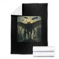 Mothman Aliens Throw Blanket Funny Cryptid Alien UFO - Wonder Print Shop