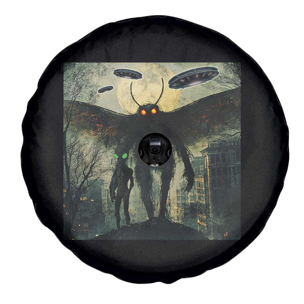 Mothman Aliens Spare Tire Cover Funny Cryptid Alien UFO - Wonder Print Shop