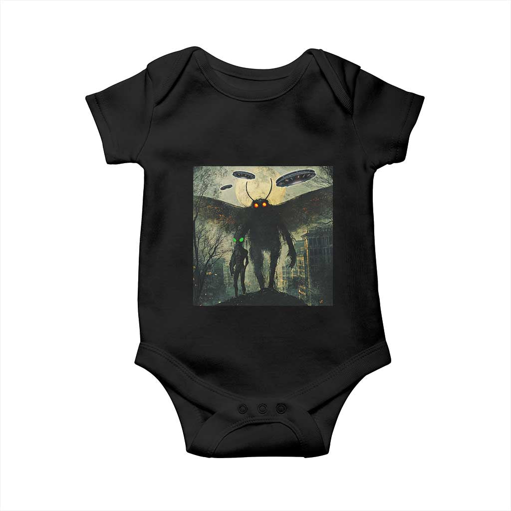 Mothman Aliens Baby Onesie Funny Cryptid Alien UFO - Wonder Print Shop