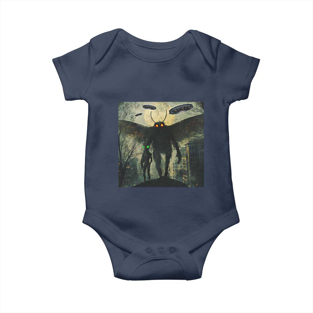 Mothman Aliens Baby Onesie Funny Cryptid Alien UFO - Wonder Print Shop