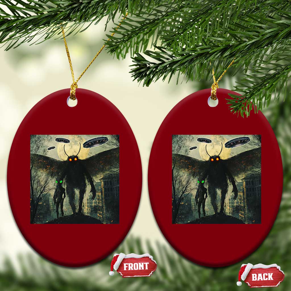 Mothman Aliens Ceramic Ornament Funny Cryptid Alien UFO - Wonder Print Shop