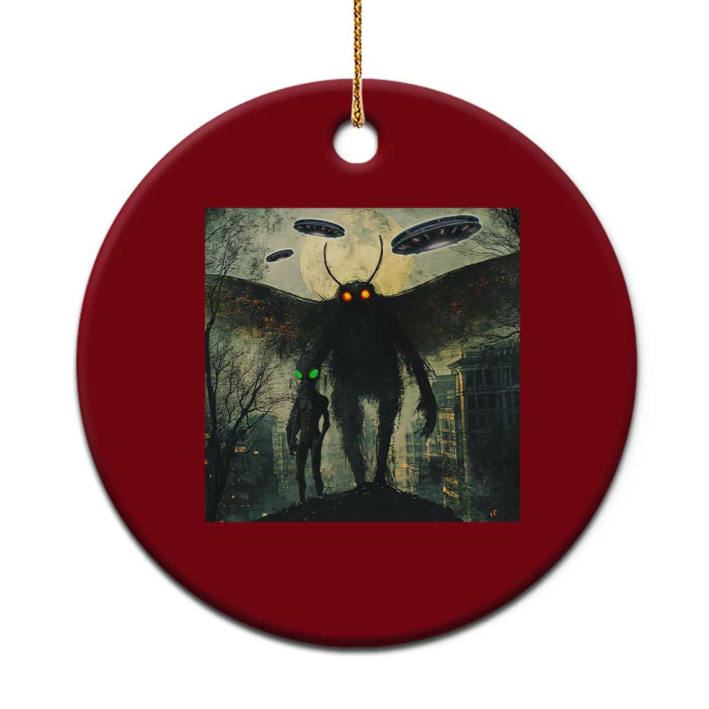 Mothman Aliens Ceramic Ornament Funny Cryptid Alien UFO - Wonder Print Shop