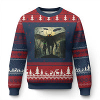 Mothman Aliens Ugly Christmas Sweater Funny Cryptid Alien UFO - Wonder Print Shop