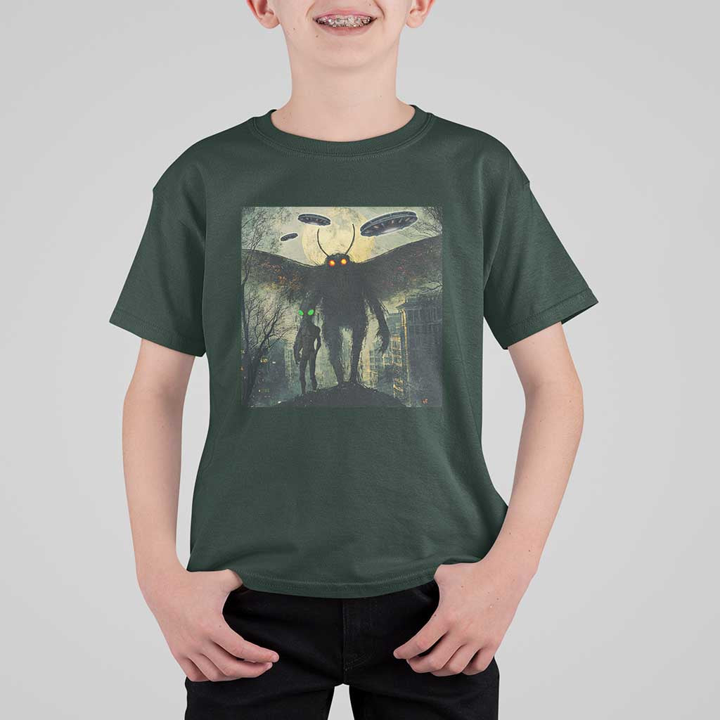 Mothman Aliens T Shirt For Kid Funny Cryptid Alien UFO - Wonder Print Shop