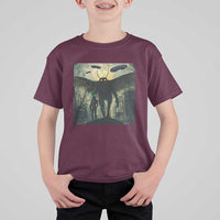 Mothman Aliens T Shirt For Kid Funny Cryptid Alien UFO - Wonder Print Shop