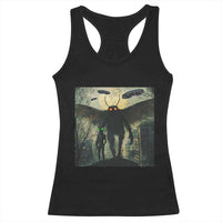 Mothman Aliens Racerback Tank Top Funny Cryptid Alien UFO - Wonder Print Shop