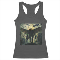 Mothman Aliens Racerback Tank Top Funny Cryptid Alien UFO - Wonder Print Shop