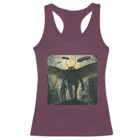 Mothman Aliens Racerback Tank Top Funny Cryptid Alien UFO - Wonder Print Shop