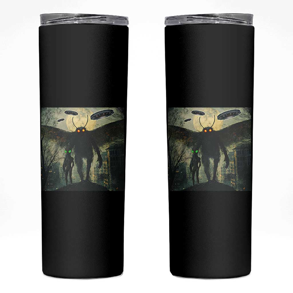 Mothman Aliens Skinny Tumbler Funny Cryptid Alien UFO - Wonder Print Shop