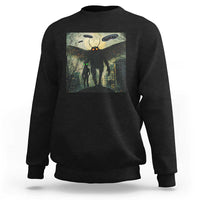 Mothman Aliens Sweatshirt Funny Cryptid Alien UFO - Wonder Print Shop