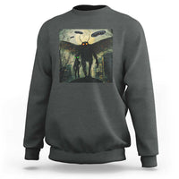 Mothman Aliens Sweatshirt Funny Cryptid Alien UFO - Wonder Print Shop