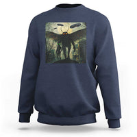 Mothman Aliens Sweatshirt Funny Cryptid Alien UFO - Wonder Print Shop