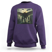 Mothman Aliens Sweatshirt Funny Cryptid Alien UFO - Wonder Print Shop