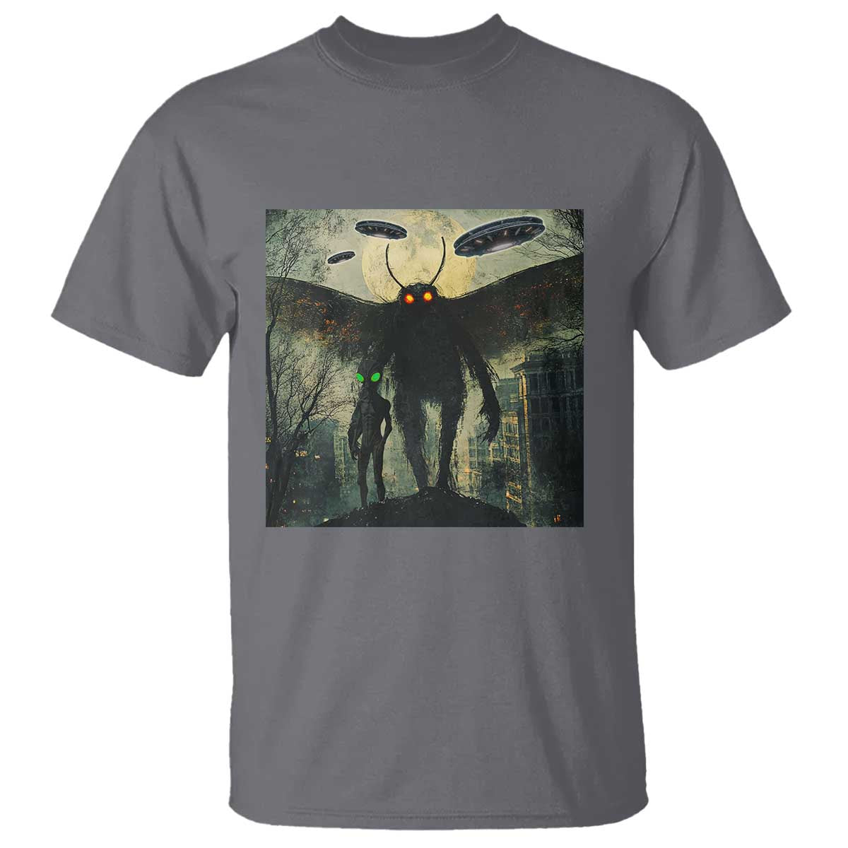 Mothman Aliens T Shirt Funny Cryptid Alien UFO - Wonder Print Shop