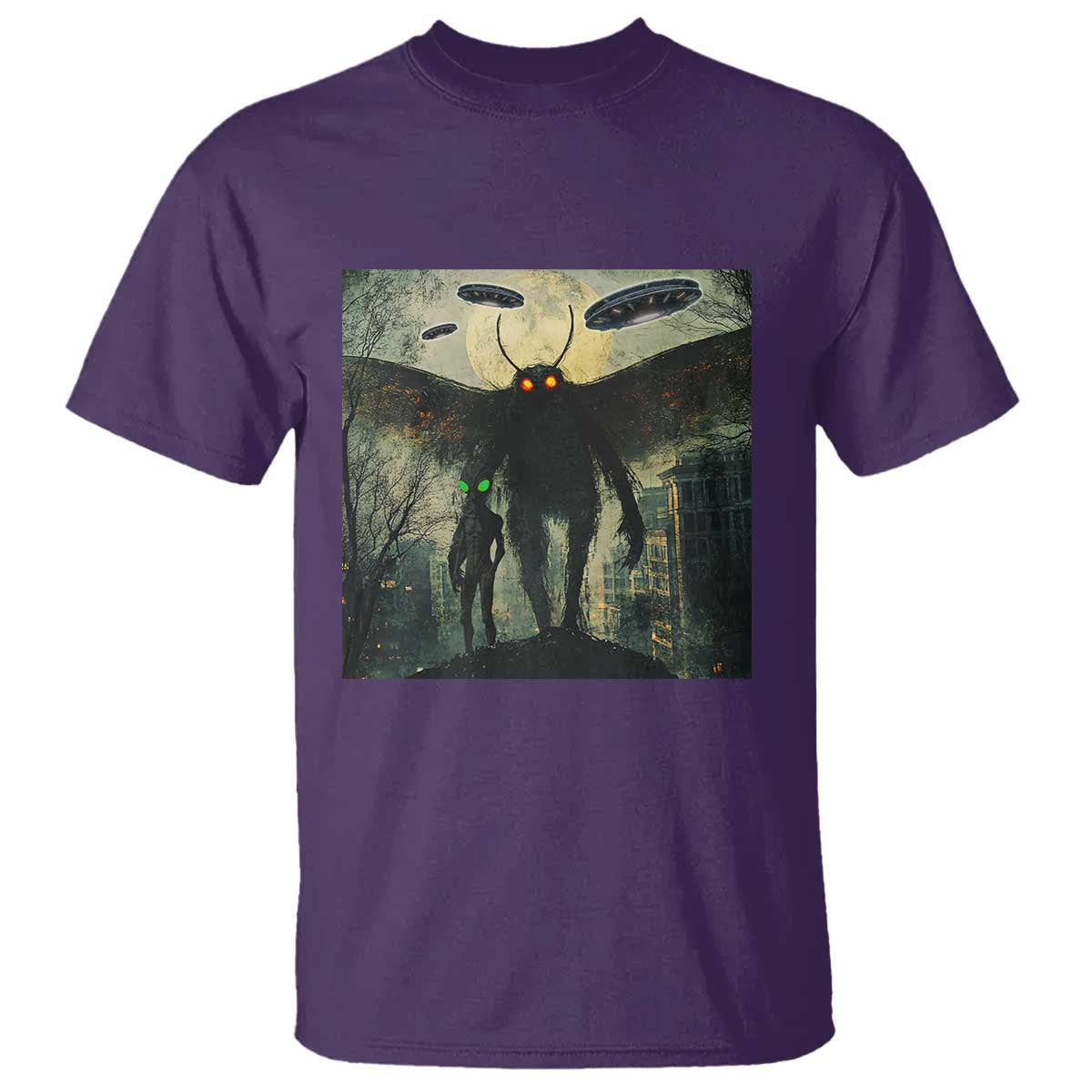 Mothman Aliens T Shirt Funny Cryptid Alien UFO - Wonder Print Shop