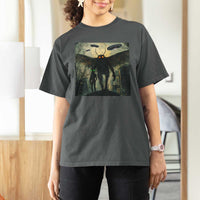 Mothman Aliens T Shirt For Women Funny Cryptid Alien UFO - Wonder Print Shop