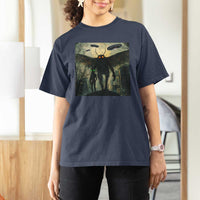 Mothman Aliens T Shirt For Women Funny Cryptid Alien UFO - Wonder Print Shop