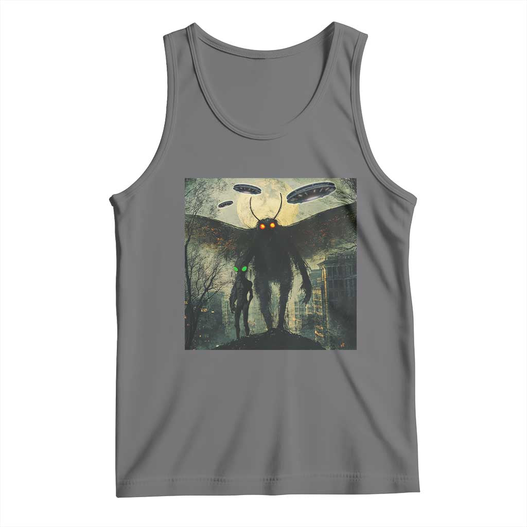 Mothman Aliens Tank Top Funny Cryptid Alien UFO - Wonder Print Shop