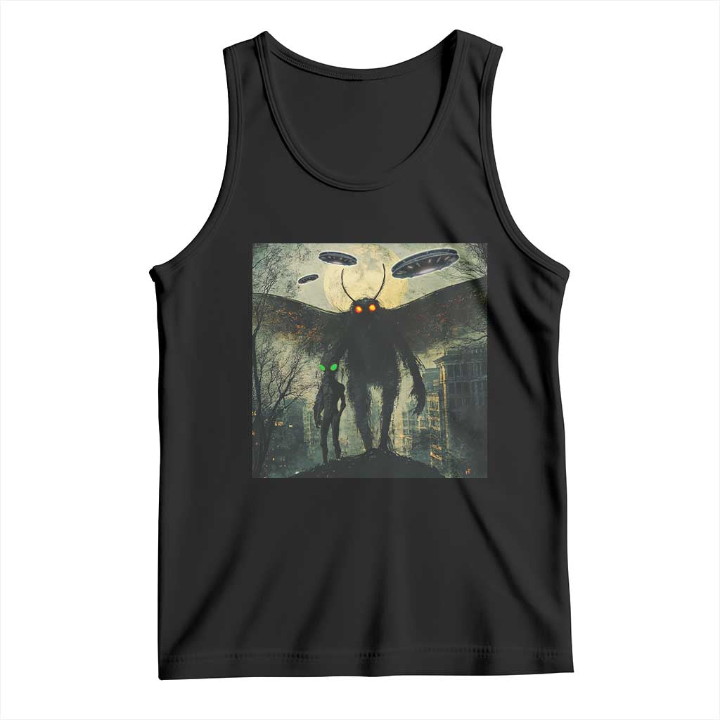 Mothman Aliens Tank Top Funny Cryptid Alien UFO - Wonder Print Shop