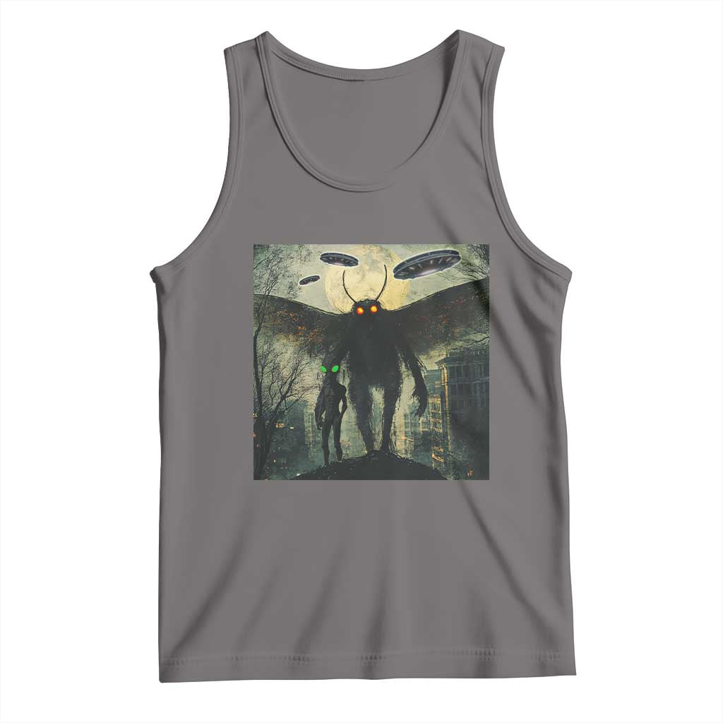 Mothman Aliens Tank Top Funny Cryptid Alien UFO - Wonder Print Shop