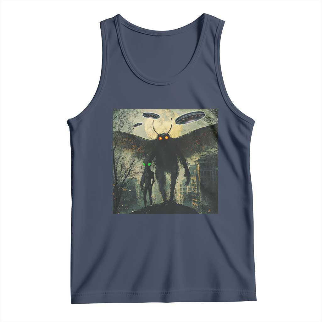 Mothman Aliens Tank Top Funny Cryptid Alien UFO - Wonder Print Shop