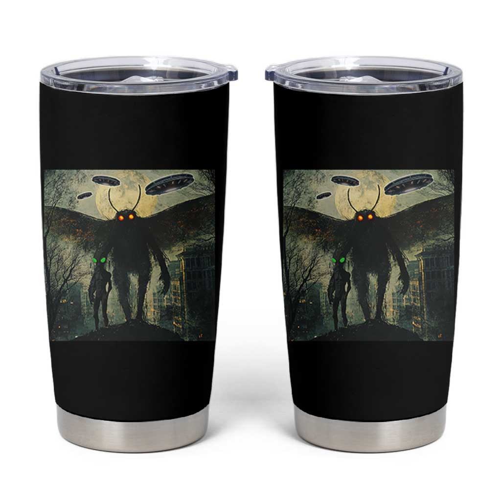 Mothman Aliens Tumbler Cup Funny Cryptid Alien UFO - Wonder Print Shop