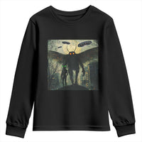Mothman Aliens Youth Sweatshirt Funny Cryptid Alien UFO - Wonder Print Shop