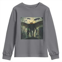 Mothman Aliens Youth Sweatshirt Funny Cryptid Alien UFO - Wonder Print Shop