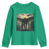 Mothman Aliens Youth Sweatshirt Funny Cryptid Alien UFO - Wonder Print Shop
