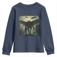 Mothman Aliens Youth Sweatshirt Funny Cryptid Alien UFO - Wonder Print Shop