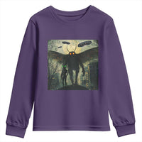 Mothman Aliens Youth Sweatshirt Funny Cryptid Alien UFO - Wonder Print Shop
