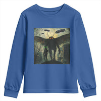Mothman Aliens Youth Sweatshirt Funny Cryptid Alien UFO - Wonder Print Shop