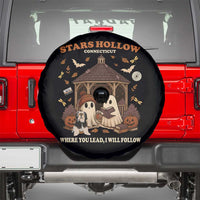 Halloween Stars Hollow Spare Tire Cover Retro Book Lover Cute Ghost Fall Pumpkin - Wonder Print Shop