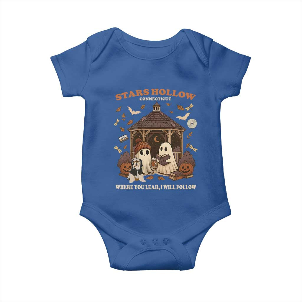 Halloween Stars Hollow Baby Onesie Retro Book Lover Cute Ghost Fall Pumpkin - Wonder Print Shop