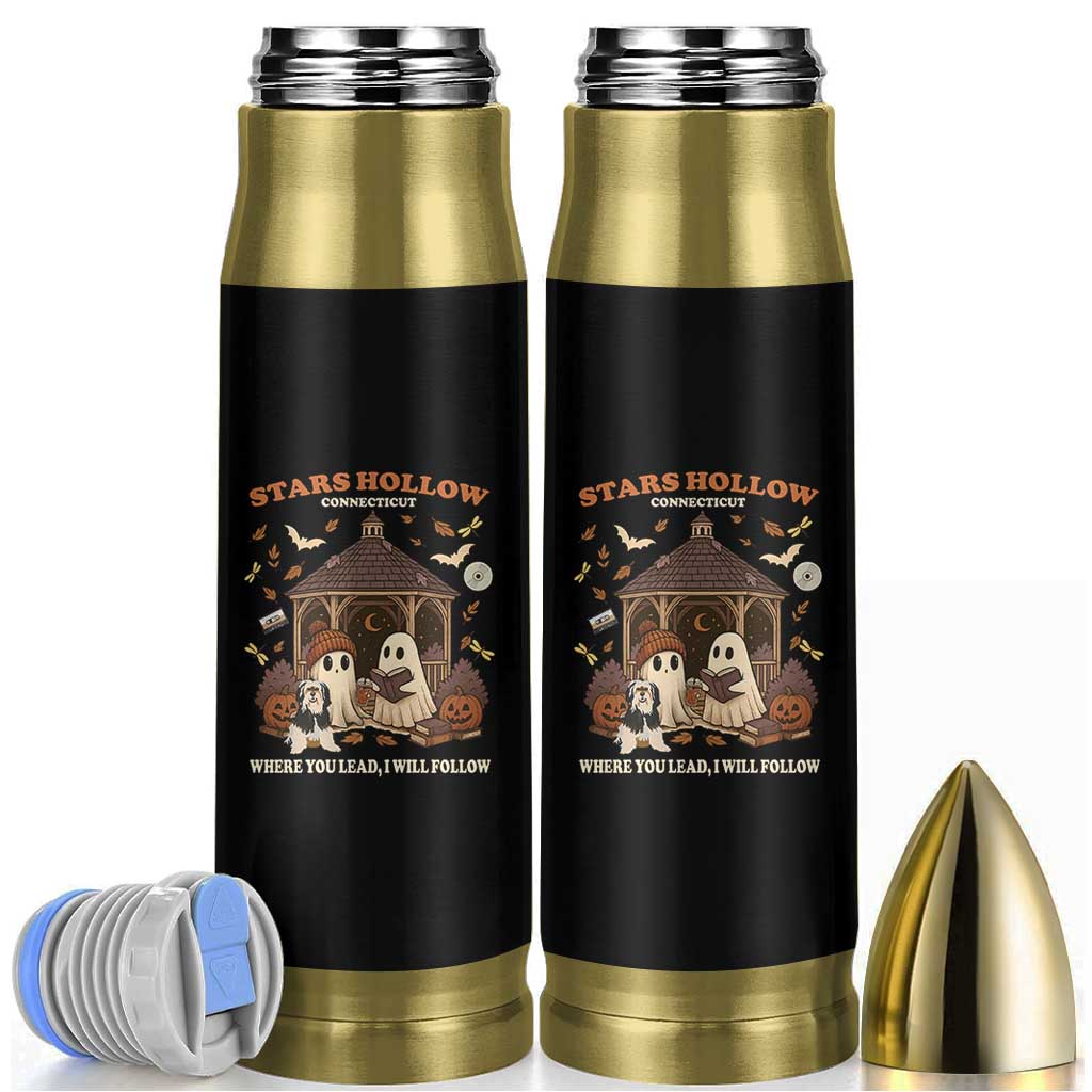 Halloween Stars Hollow Bullet Tumbler Retro Book Lover Cute Ghost Fall Pumpkin - Wonder Print Shop