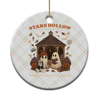 Halloween Stars Hollow Ceramic Ornament Retro Book Lover Cute Ghost Fall Pumpkin - Wonder Print Shop