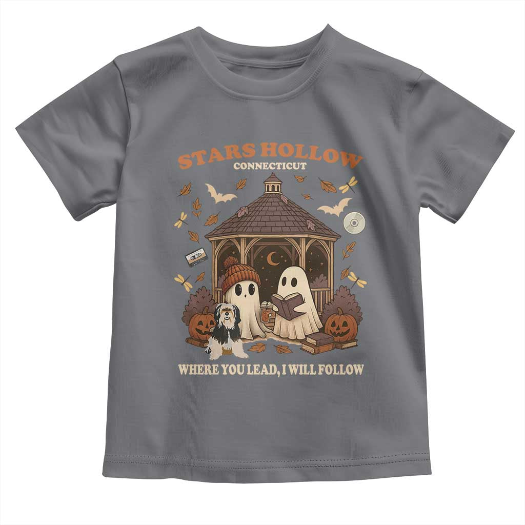 Halloween Stars Hollow Toddler T Shirt Retro Book Lover Cute Ghost Fall Pumpkin - Wonder Print Shop